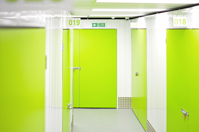 Inside area of Key2Space showcasing the self storage secure doors.